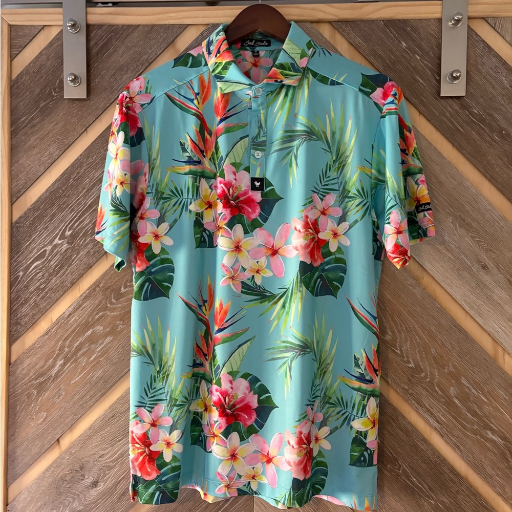 Bad Birdie Tropical Floral Men's Polo